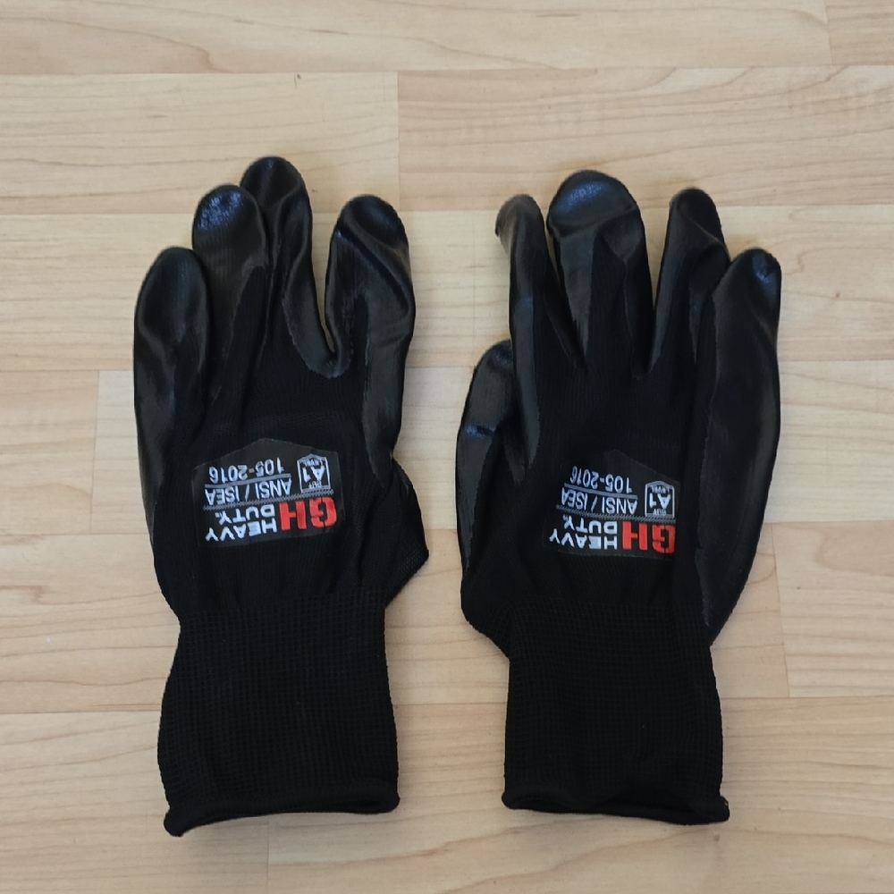 GH Heavy Duty Nitrile Reusable Work Gloves, All Purpose Working Gloves XL